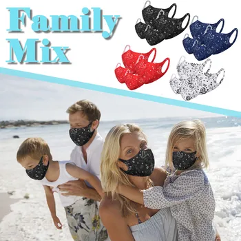 

4PC Face Mask Fashion Mask Can Accommodate 2 Adults + 2 Children, Reusable And Washable Spain Mascarillas Masque Маски#YL5