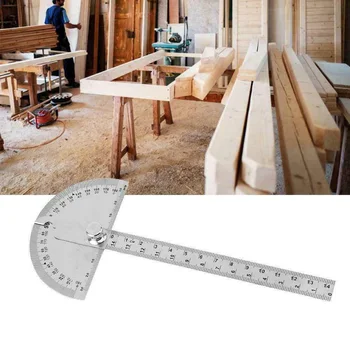 

Woodworking Ruler Measurement Workshop Tool 0-180 Degrees Stainless steel