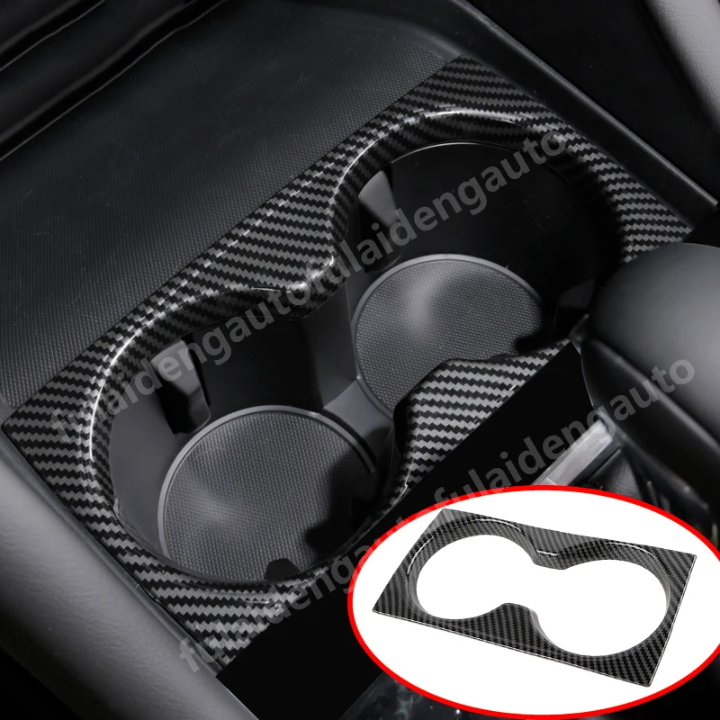 Для Mazda 3 Axela- углеродное волокно ABS держатель для стакана с водой в салон рамка Крышка отделка автомобиля аксессуары для укладки