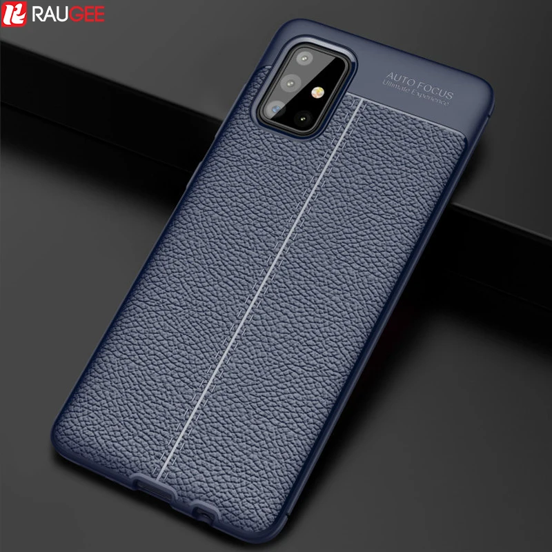 Прочный чехол для Samsung A71 A51 ударопрочный бампер из ТПУ матовая кожаная задняя