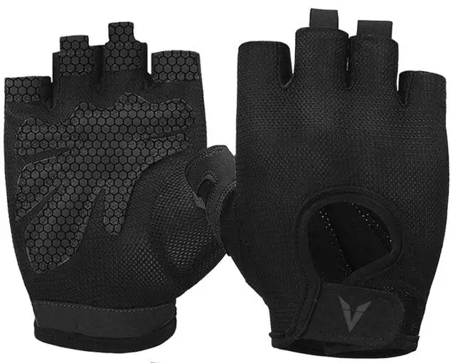 Veidoorn профессиональные перчатки для тренажерного зала, перчатки для упражнений, женские перчатки для защиты рук, дышащие спортивные перчатки для занятий спортом, фитнесом, тяжелой атлетикой - Цвет: Black