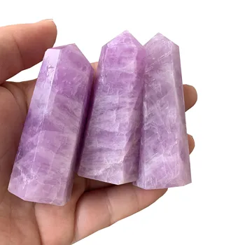 

1pcs Natural Kunzite Point Healing Crystal Stone Energy Wand For Decoration