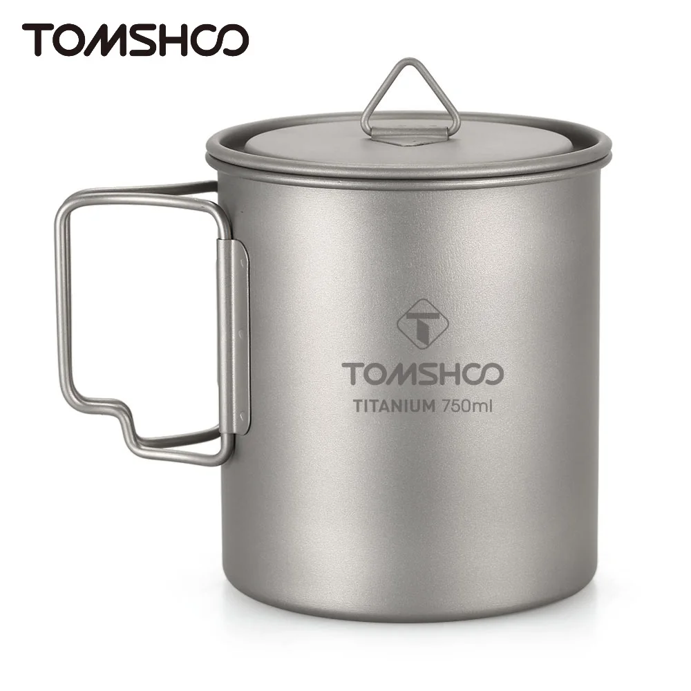 Tazza In Titanio TOAKS 700ml - Ultraleggera Con Coperchio E Manico Pieghevole, Per Trekking E Campeggio - Foto 6