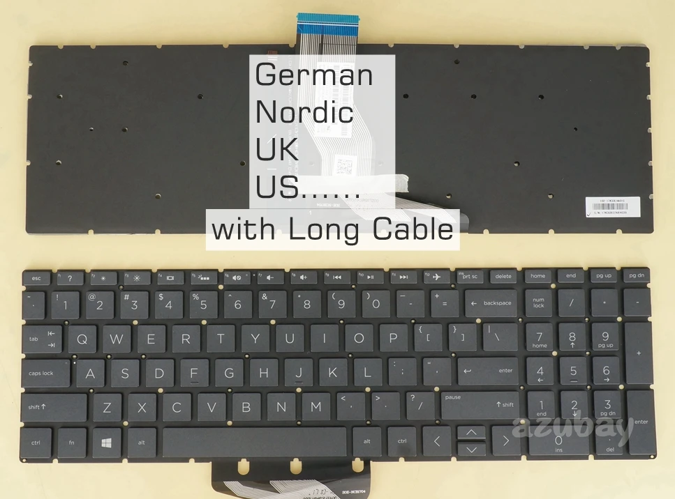 

US UK German Nordic Keyboard For HP 15-dy0000 15s-fq0000 15s-eq0000 15-cs0000 15-cs1000 15-cs2000 15-cw0000 15-cw1000, Backlit
