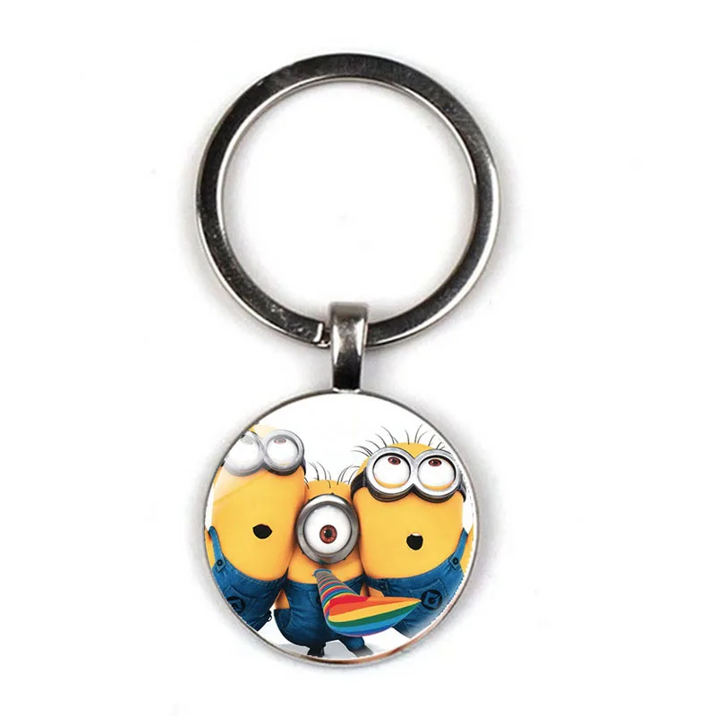 Despicable Me Minion Action Movie Glass Cabochon Keychains for Kid - Цвет: 1