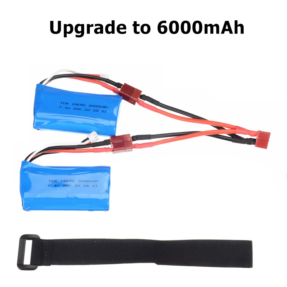 

Обновленный Литий-Полимерный Аккумулятор 7,4 в 6000 мАч 2S для Q39 Wltoys 12428 10428 12423 FT009, запасные части для радиоуправляемых автомобилей с зарядным устройством, детали для телефона