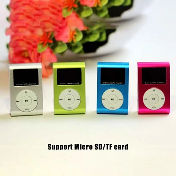 

Mini Portable MP3 Music Player Metal Clip MP3 Music Player 3.5mm Stereo Jack Mini LCD Screen Music Player Walkman Rechargeable