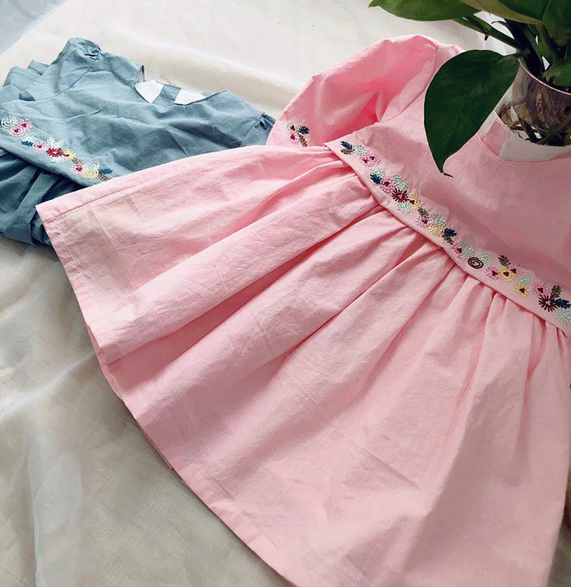 Г., Осенняя детская одежда платье с вышивкой на заказ, рубашка платье с длинными рукавами для девочек Пышное Платье принцессы качественное Хлопковое платье