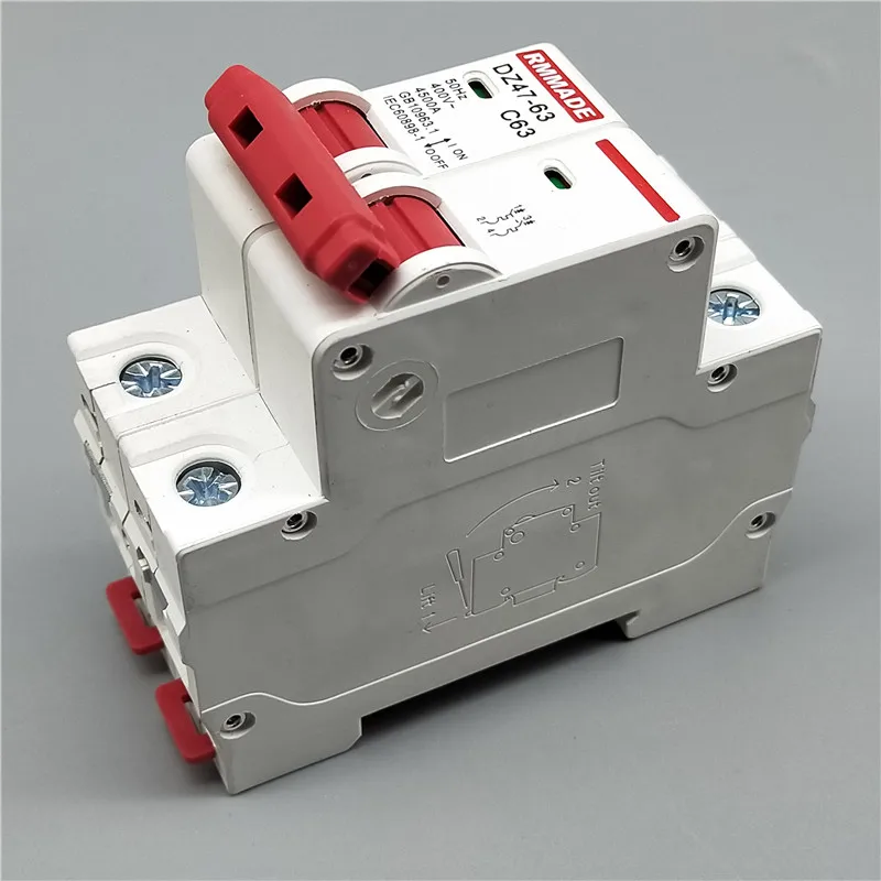 AC220V-400V DZ47-63 Американская классификация проводов 2р 6A 10A 16A Американская классификация проводов 2р 20A 25A 32A 40A 50A 125A Мини автомат защити цепи переключатель выреза миниатюрный Бытовой Воздушный переключатель