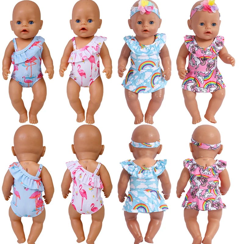 Doll Clothes 43cm 18 Inch Dolls Swimsuit Baby Rainbow Dress Fit Bjd 1/4 Doll American Girl Newborn Baby Birthday Festival Gifts doll accessories doll clothes barbie doll clothes