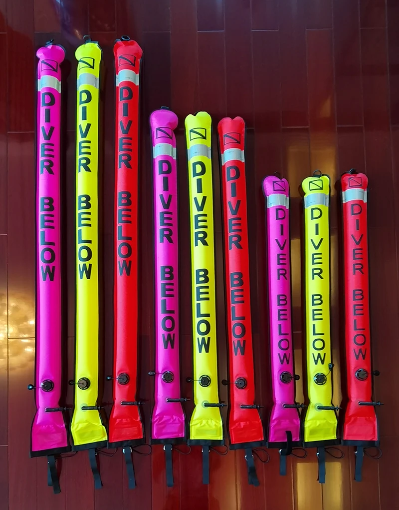 DIVING SMB 1.2m 1.5m 1.8m Buoy Colorful Visibility Safety Inflatable