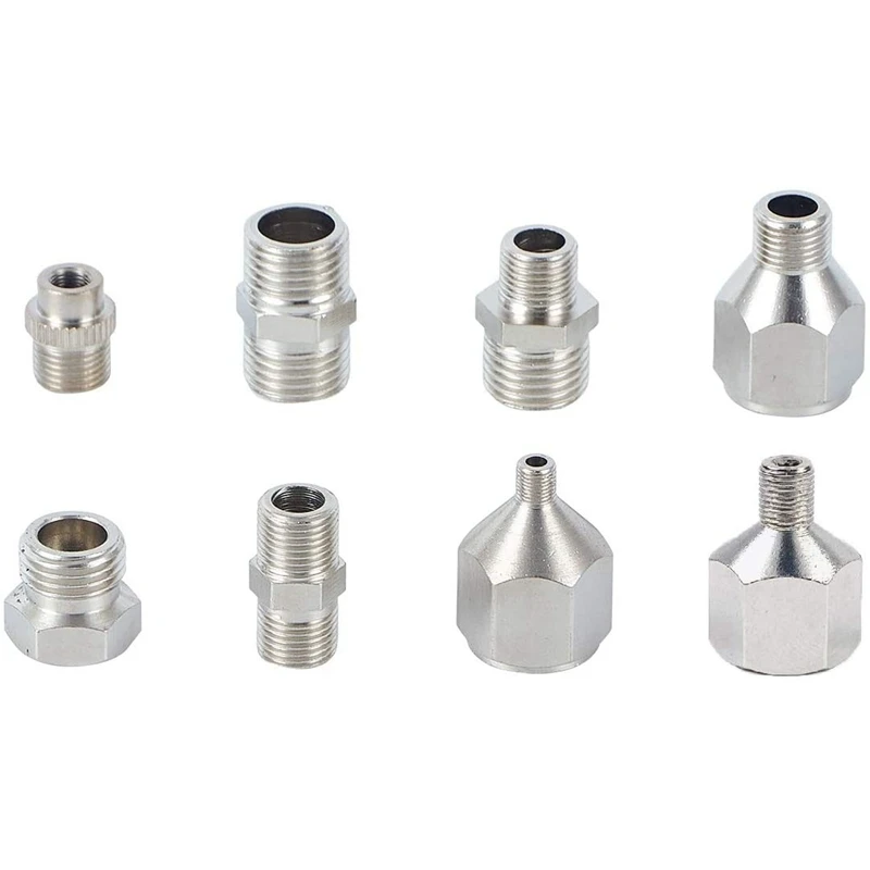 8 Pieces Airbrush Flexible Adapter Fitting Connector Set for Compressor