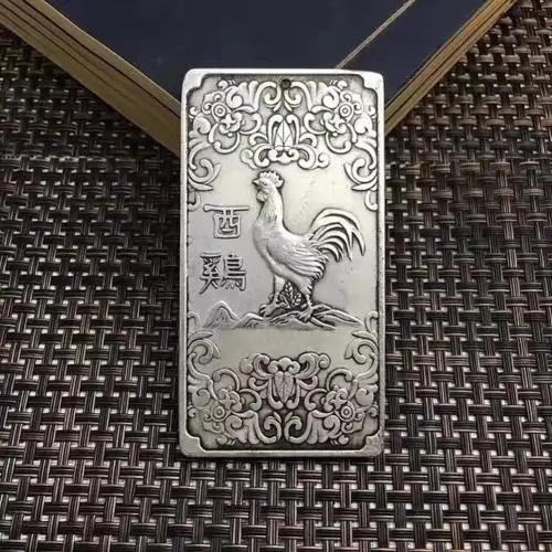 Chilcken Винтажный Китайский Знак зодиака, талисман, животное, металлическая этикетка, бирки, украшение, хорошее украшение - Цвет: Chilcken