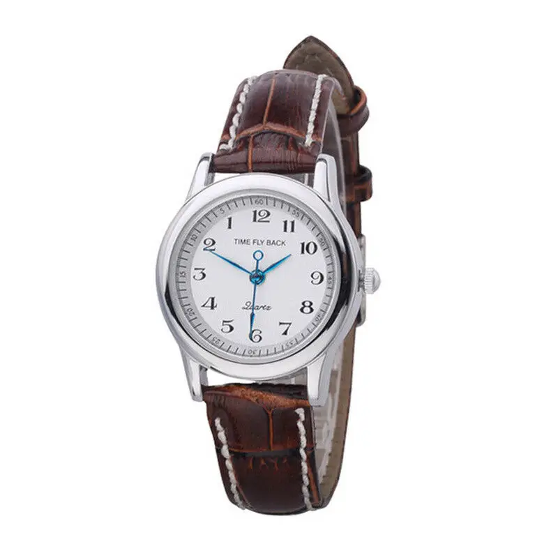 White brown Женские часы, модные кварцевые часы с обратным движением, водонепроницаемые деловые часы против часовой стрелки, женские часы против часовой стрелки - Цвет: White brown