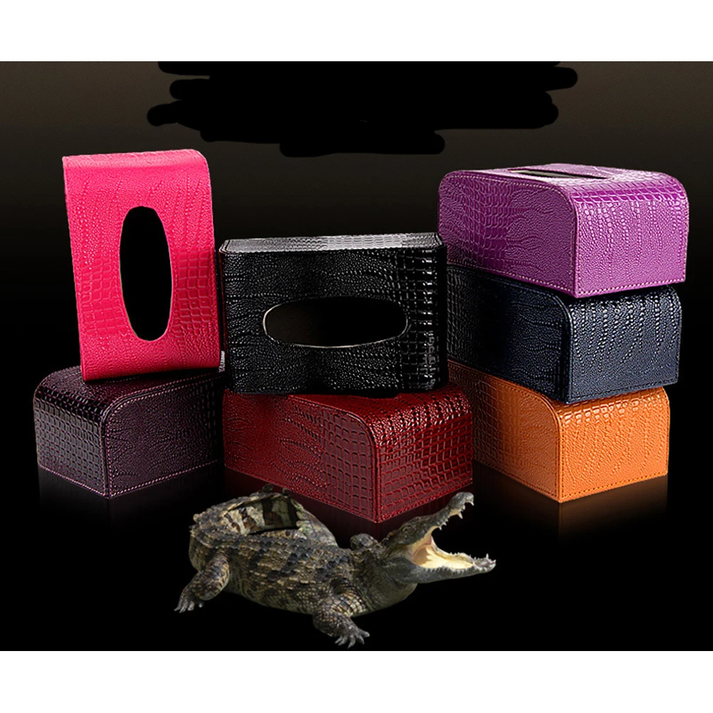 

Tissue Box Leather PU Durable Standard Holder for Car Dashboard Home Office