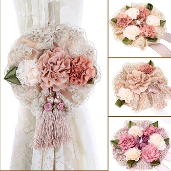 

1PC Curtains Tieback Hanging Flower Tassel Buckle Curtain Holder Tie Back Holdbacks Clip Strap Curtain Accessories Decorations