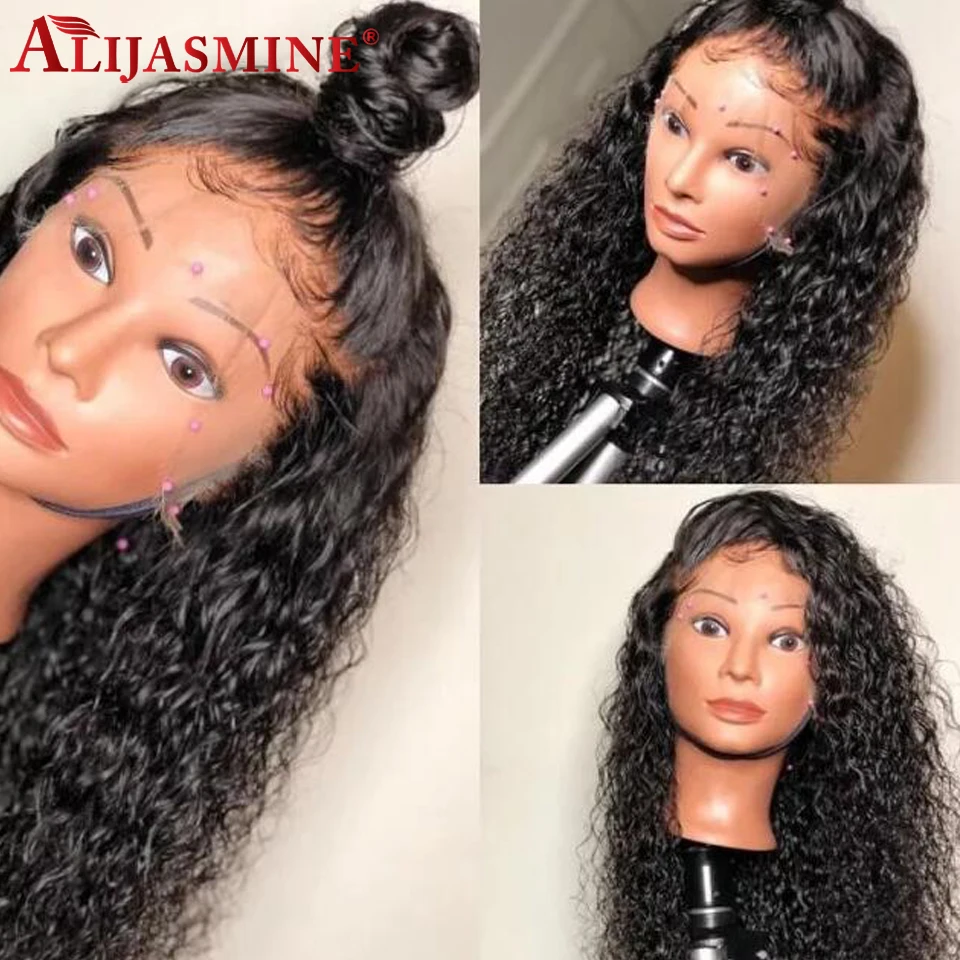 360 парик на кружевном фронте, предварительно выщипанные волнистые волосы на кружеве, человеческие волосы, парики с детскими волосами, бразильские волосы Remy 150%, плотность 180% для женщин