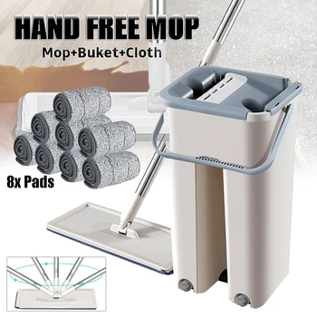 

Tiles Pads Cleaning Floor Bucket 8 + Home Flat Squeeze 360°