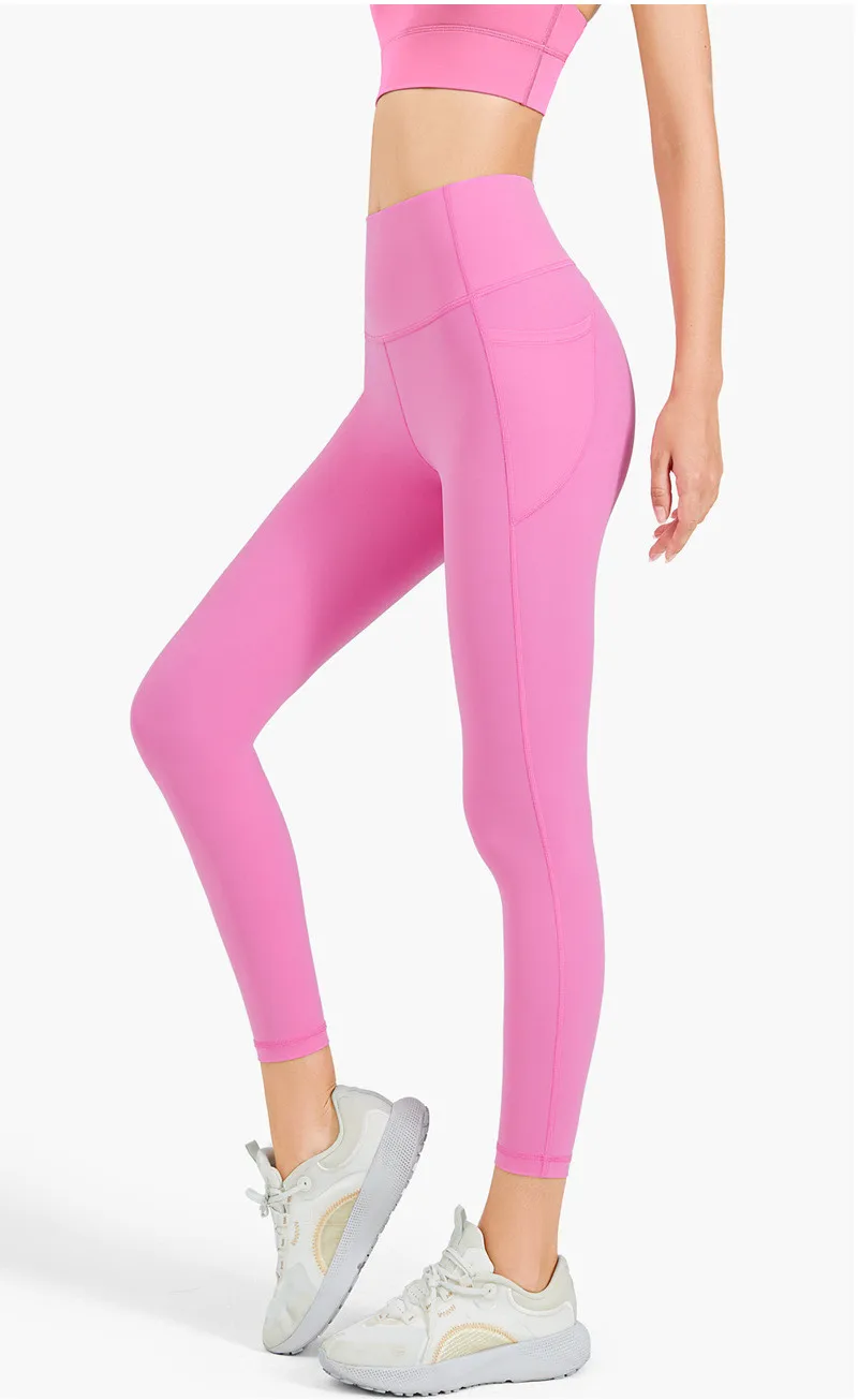 Lulu Women Sports Pants Breathable High Waist Yoga Leggings With Side Pockets Athletic Fitness Clothing Butter Soft Custom Logo Lulu Women Sports Pants Breathable High Waist Yoga Leggings With Side Pockets Athletic Fitness Clothing Butter Soft Custom Logo