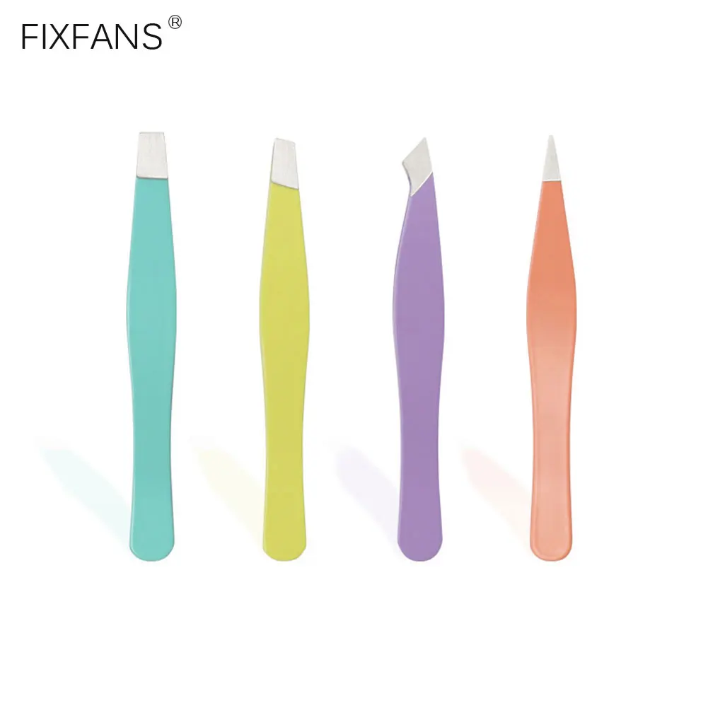 

Flat Pointed Slant Angled Tip Tweezers Professional Stainless Steel Tweezers for Shaping Eyebrows Ingrown Hair Tweezers Set
