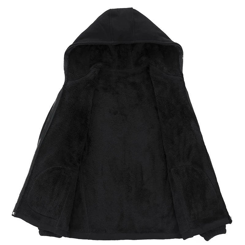 Günstige Winter Parka Männer Plus Samt Warme Winddicht Mäntel Männlichen Windbreaker Schwarz 2019 Beiläufige Mit Kapuze Dick Fleece Jacke