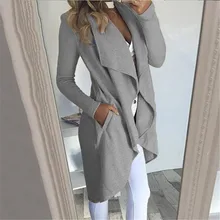 Женский открытый передний пиджак куртка монотонный кардиган куртки женская верхняя одежда джемпер Топ