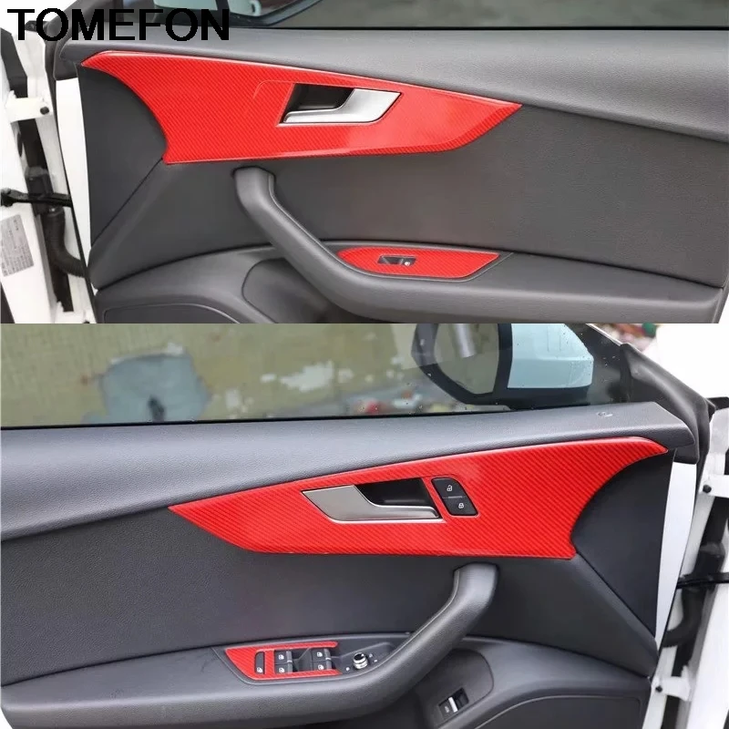 TOMEFON для Audi A5 LHD ABS внутренняя дверная ручка подлокотник панель окно подъемная крышка наклейка отделка Аксессуары Карбон