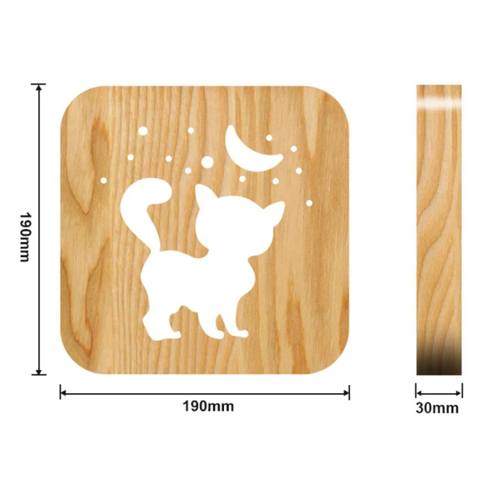 Светодиодный светильник в форме собачьей лапы, резьба по дереву, выдалбливается, настольная лампа для спальни, ночной Светильник GHS99