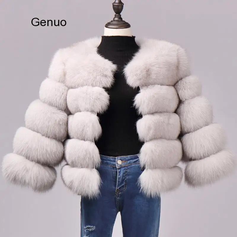 Wholesale Women's Imitation Fox Fur Coat Furry Luxury Faux Fur Coat New Winter Thick Warm Overcoat Fashion Outwear Drop Shipping