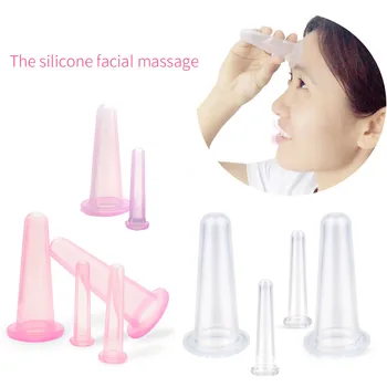 

4 Pcs Massage Vacuum Jars Cans Cupping Silicone Cans For Face Massage Anti Cellulite Anti-wrinkle Device Massager Cupping Set