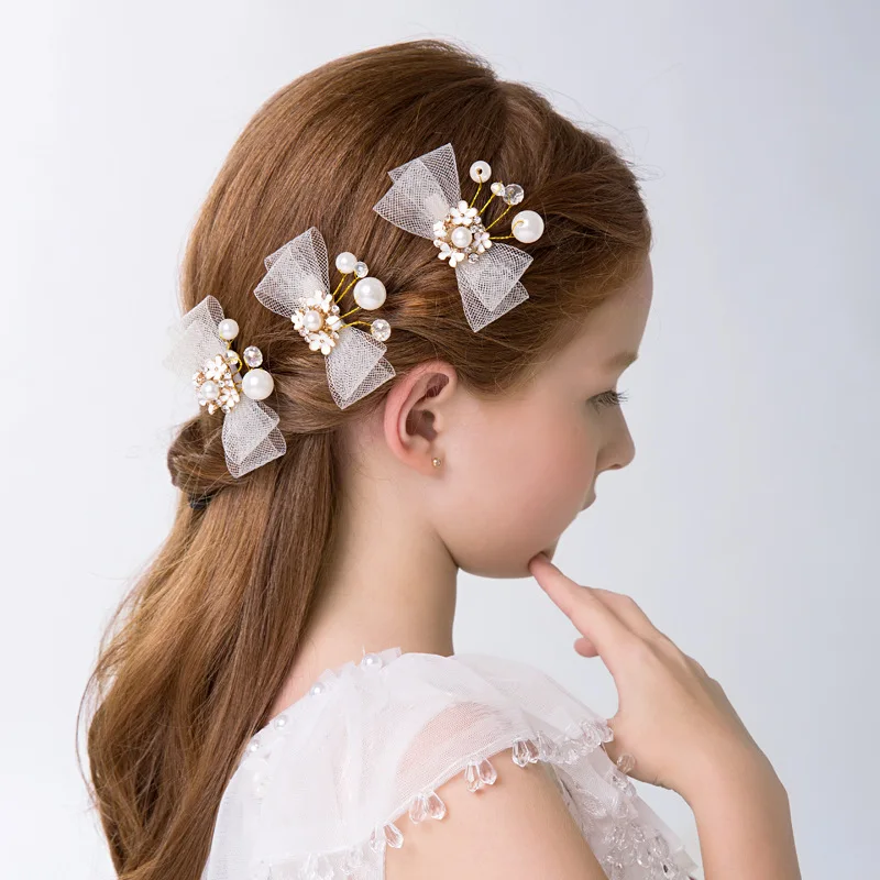 

1PC Children's Princess Dress Hairpin Jewelry Flower Girl Wedding Wreath Girl Birthday Show Party Gift Wholesale Korean