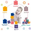 12pcs Baby Sensory Toys Building Silicone Blocks Grasp Toy 3D Silicone Building Blocks Soft Ball Kid Rubber Bath Cube Baby Toy ► Photo 2/6