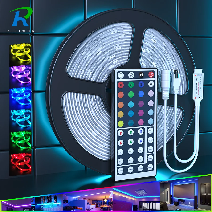 fodspor spænding Settlers 5m 10m Led Strip Rgb 5050 Dc12v Led Flexible Led Light Strip Waterproof Led  Ribbon Tape Diode With Adapter Eu Us Au Uk + Remote - Led Strip - AliExpress