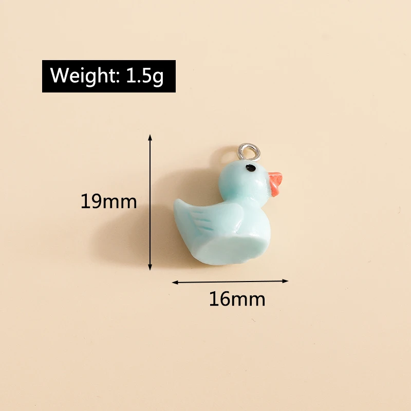 10pcs 16*19mm 5 Color Enamel Mini Duck Charms DIY for Necklaces Pendants Earrings Making Cute Animal Charms Jewelry Accessories