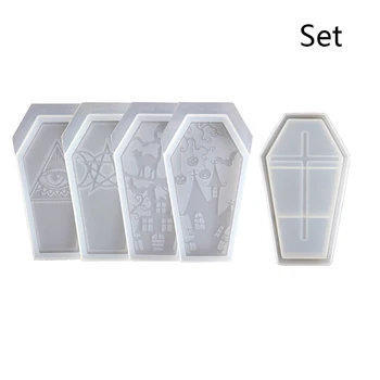 

1 Set DIY Coffin Trinket Box Mold Crystal Resin Halloween Container Molds Storage Box Crafts Making