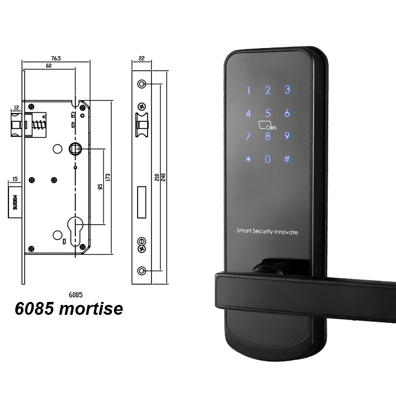 6085 TT замок приложение безопасности электронный дверной замок, wifi смарт сенсорный экран замок, цифровой код клавиатуры Засов для дома отель квартиры - Цвет: 6085