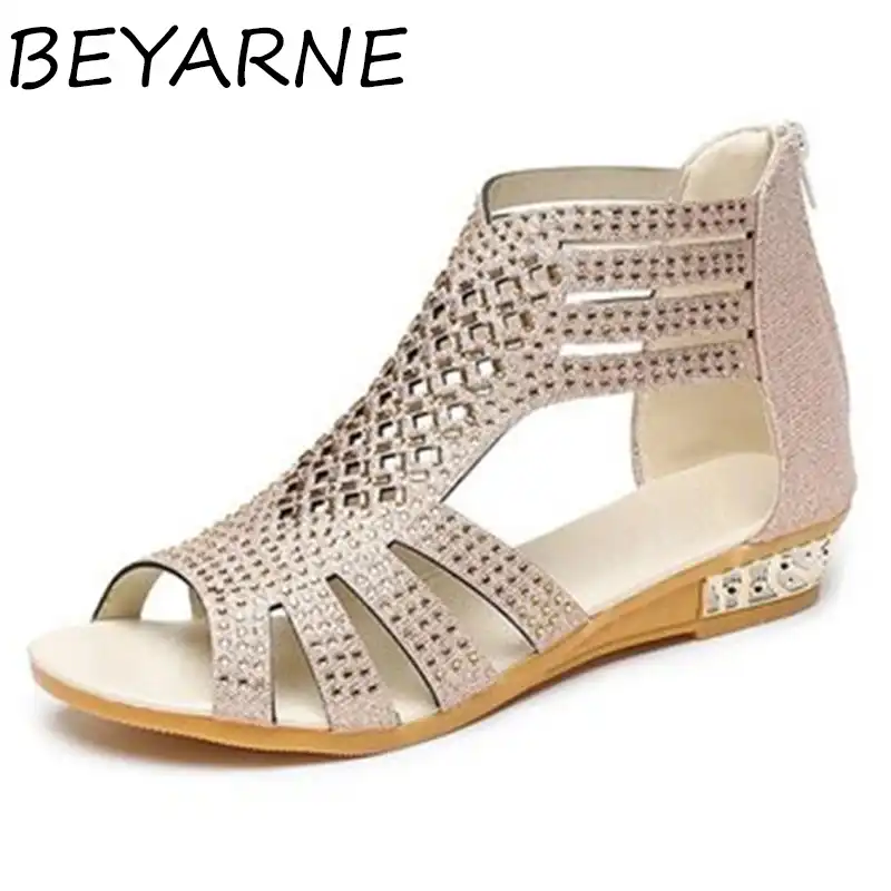 gold sandals low heel