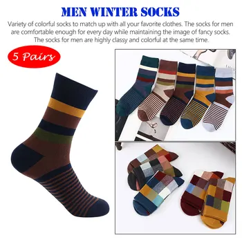 

Mens Socks Brand Quality 100% Combed Cotton Striped Colorful Funny Socks Men Streetwear Crew Casual Dress Sock