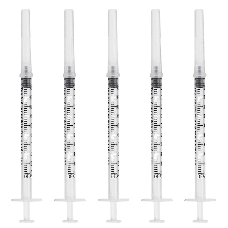 10pcs 1ml Sterile Injection Syringe Oral Dispensing Disposable No Needles