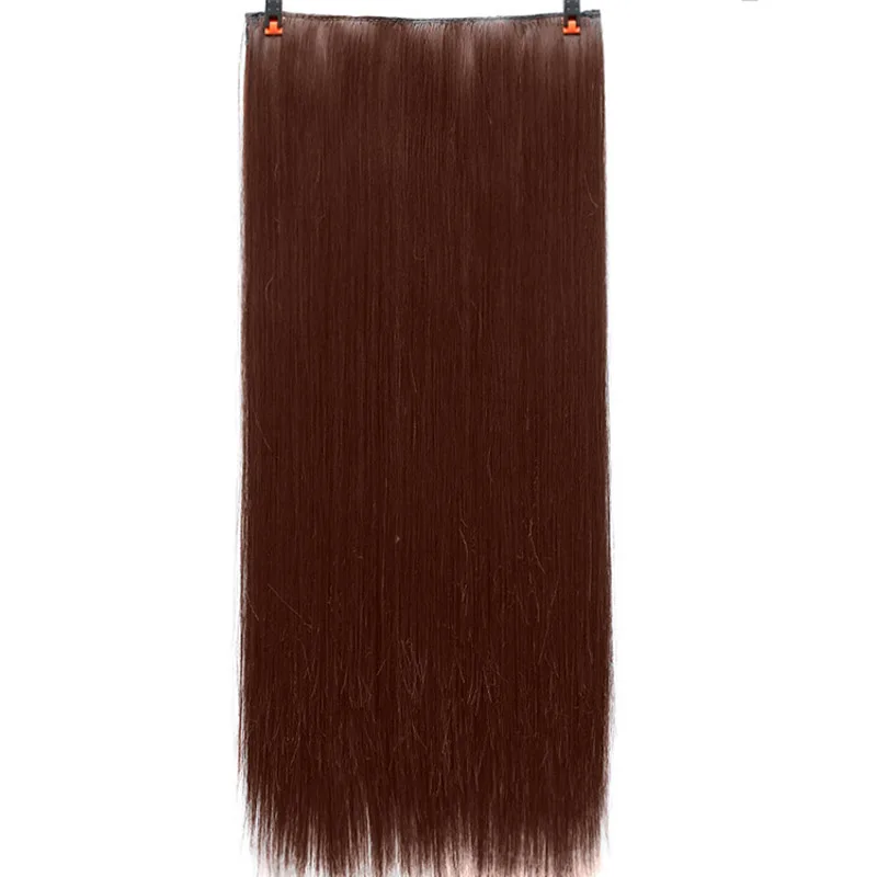 2" Длинные прямые светлые черные синтетические волосы для наращивания на 5 клипсах, накладные волосы из термостойкого волокна для женщин - Цвет: T1/27