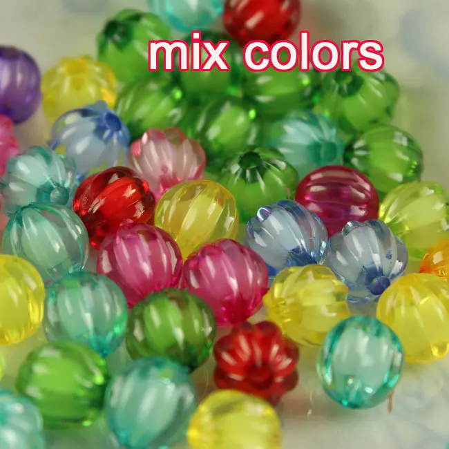 mix color 100p 10 мм 100 шт акриловые прозрачные массивные игрушечные бусинки в форме тыквы в форме жевательной резинки, развивающие игрушки для самостоятельной сборки, материал - Цвет: mix color 100p