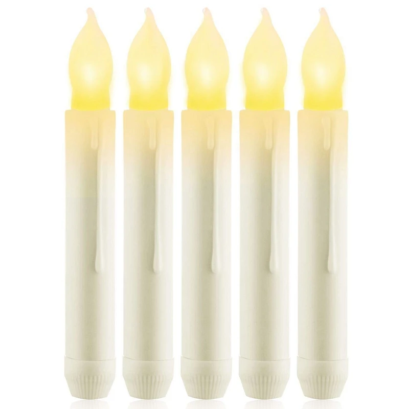 

Led 12 Pcs Flameless Taper Candles,Battery Operated Fake Taper Candles,Flickering Window Candle Lights