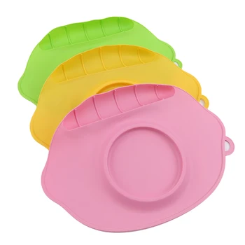 

Baby Dishes Children Silicone Solid Color Plate Placemat Waterproof Antibacterial Tableware For Children Sucker Silicone Mats