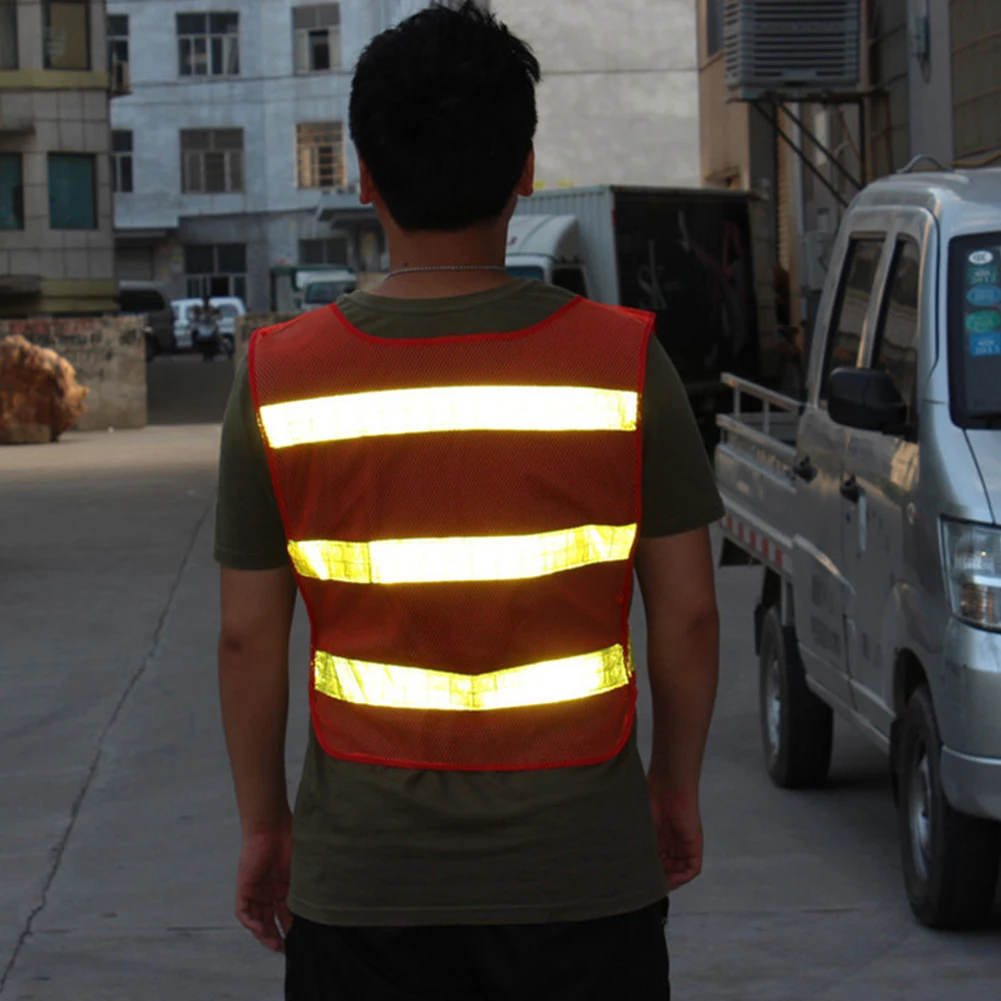 Предупреждение ющая Беговая безопасная Воздухопроницаемая сетчатая уличная Регулируемая Ночная езда по дорогам высокая видимость куртка