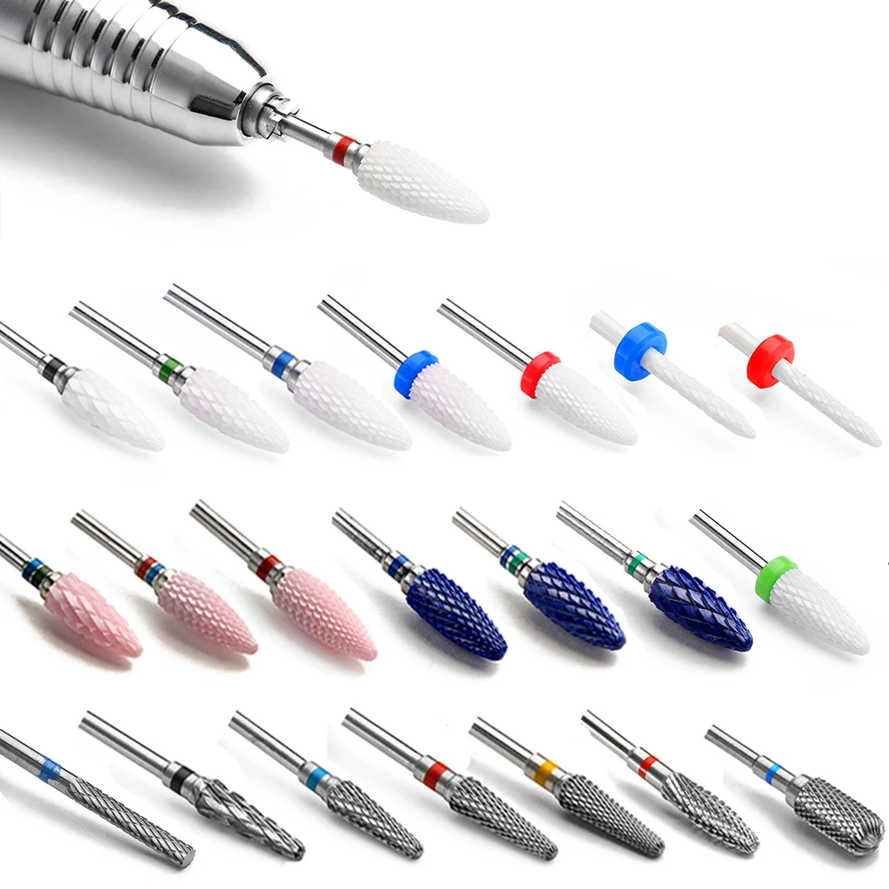 

1pcs Ceramic Milling Cutter For Manicure Nail Drill Bit Carbide Burr Cuticle Remove Files Nail Pedicure Tools