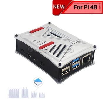 

ABS Case Gray Silver Plastic Cover Shell Single Dual Cooling Fan for Raspberry Pi 4 B ( 4 Model B )