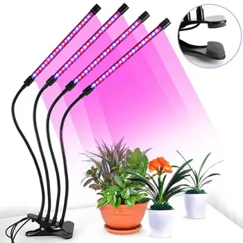 

9 Modes Plant growth lamp 80led 4 Tube USB Timer Setting Energy Saving Led Grow Light For Garden Indoor Flowers Vegetables Plant