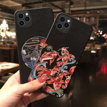 

Matte Phone Case for iPhone X XS XR 11 Pro Max Cute Animal 3D Emboss Soft Back Cover for iPhone 6 7 8Plus Capa Ladies Coque