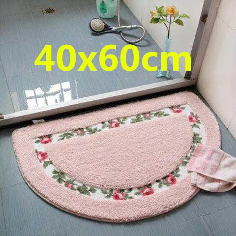 Semicircle Pink40x60 Кухонный коврик в форме сердца, напольный ковер для гостиной, полукруг, дверь для ванной комнаты, влагопоглащающая поверхность, коврик для ванной, нескользящий домашний коврик - Цвет: Semicircle Pink40x60