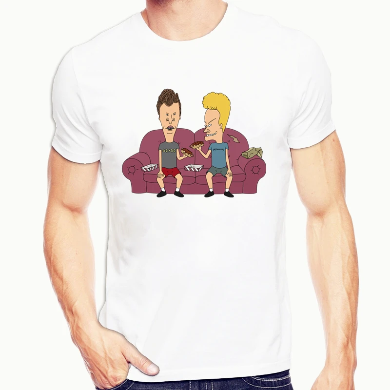 P Beavis And Butthead Футболка с принтом Beavis& Butthead Повседневная футболка с коротким рукавом и круглым вырезом для мужчин и женщин - Цвет: P